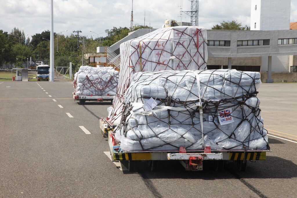 More UK aid for Typhoon Haiyan response arrives at Cebu airport in the Philippines