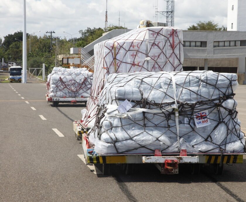 More UK aid for Typhoon Haiyan response arrives at Cebu airport in the Philippines