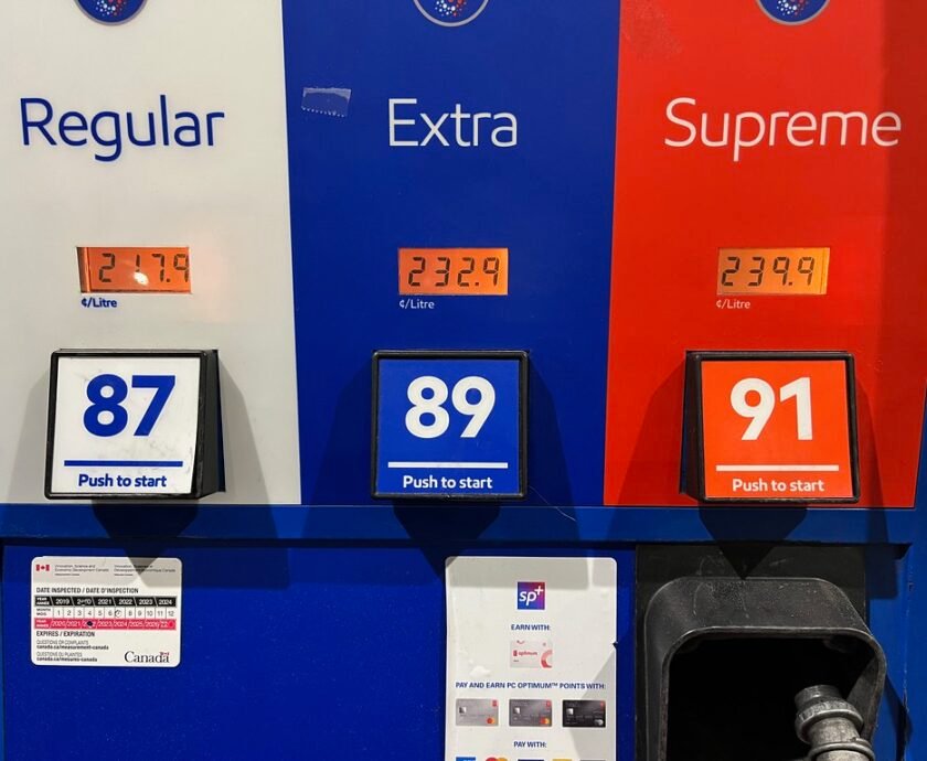 Gas costs $2.170 per L