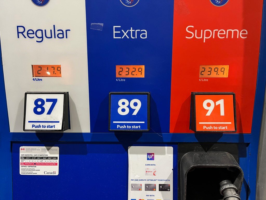 Gas costs $2.170 per L